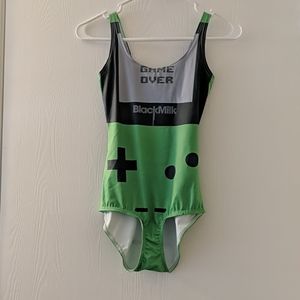 Black milk retro green gamer swim xs